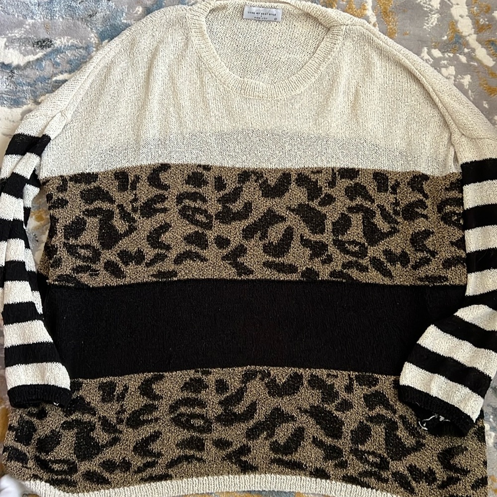 Living my best style pink lily large sweater cheetah leopard black beige